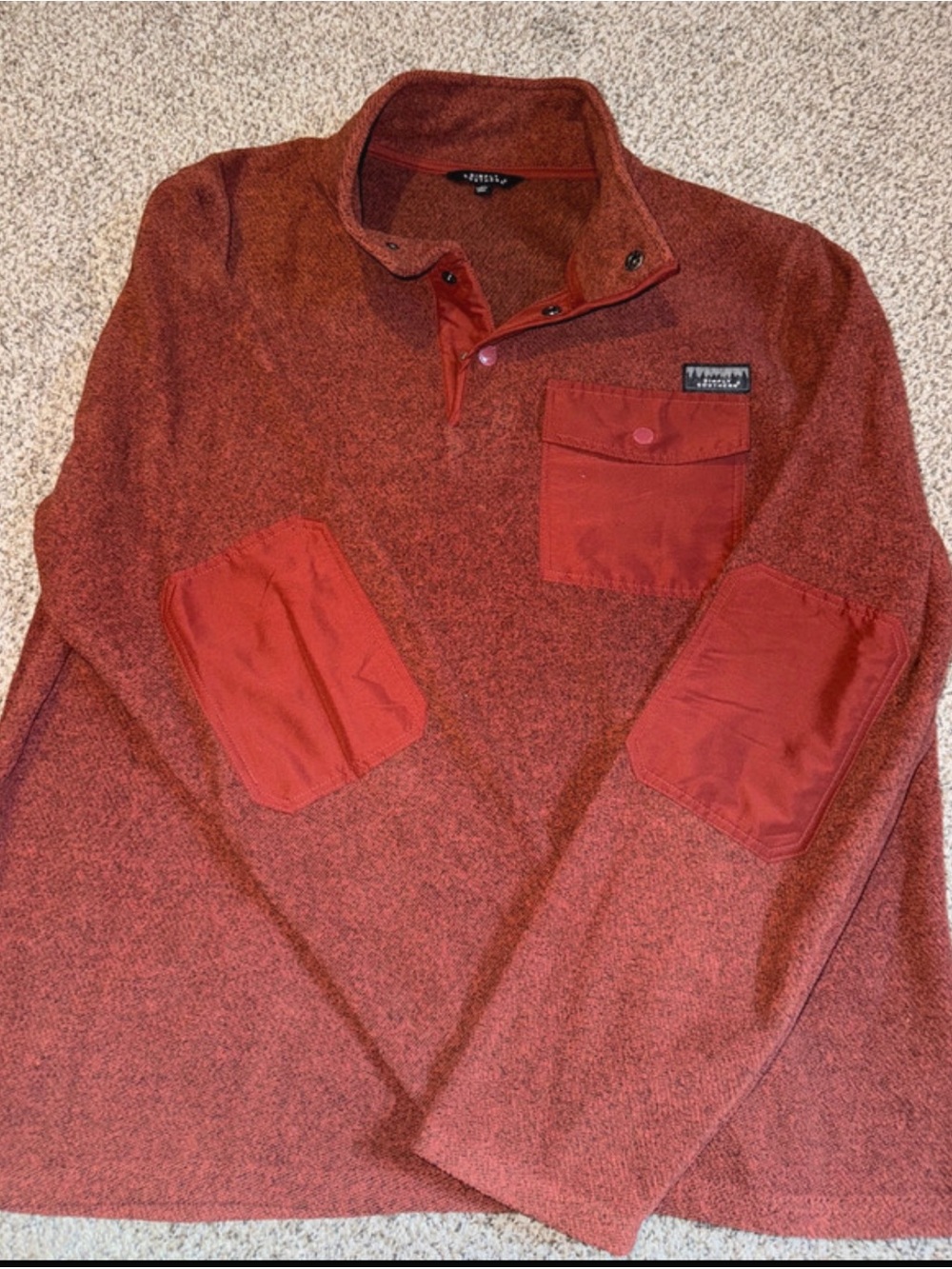 Simply Southern Large Men's Red Pullover Shirt with Chest Pocket